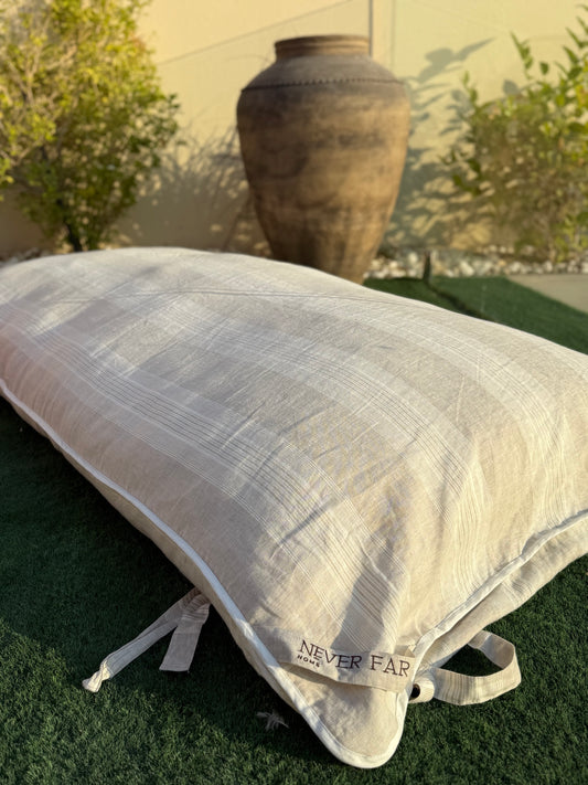 French Stripe GiGi Large Linen Floor Bed