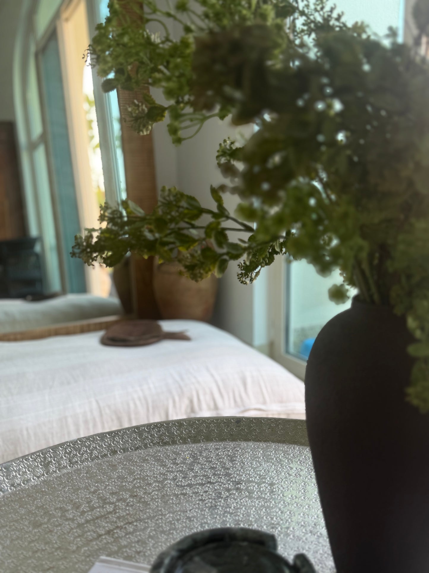 French Stripe GiGi Large Linen Floor Bed