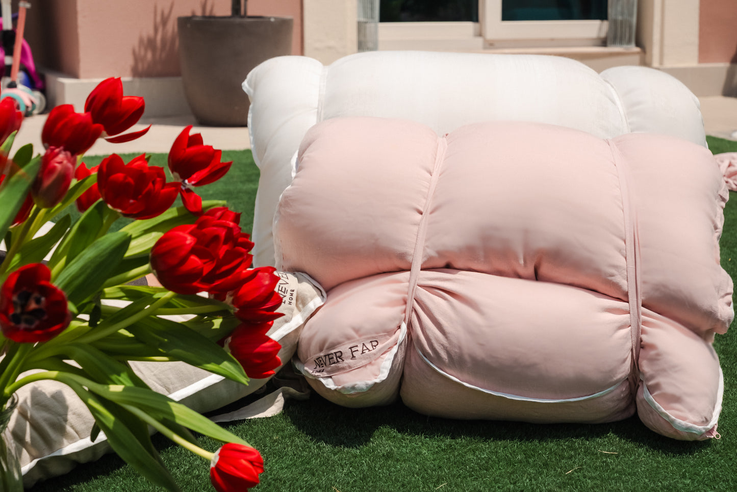 Blush Harrison Small Linen Bed